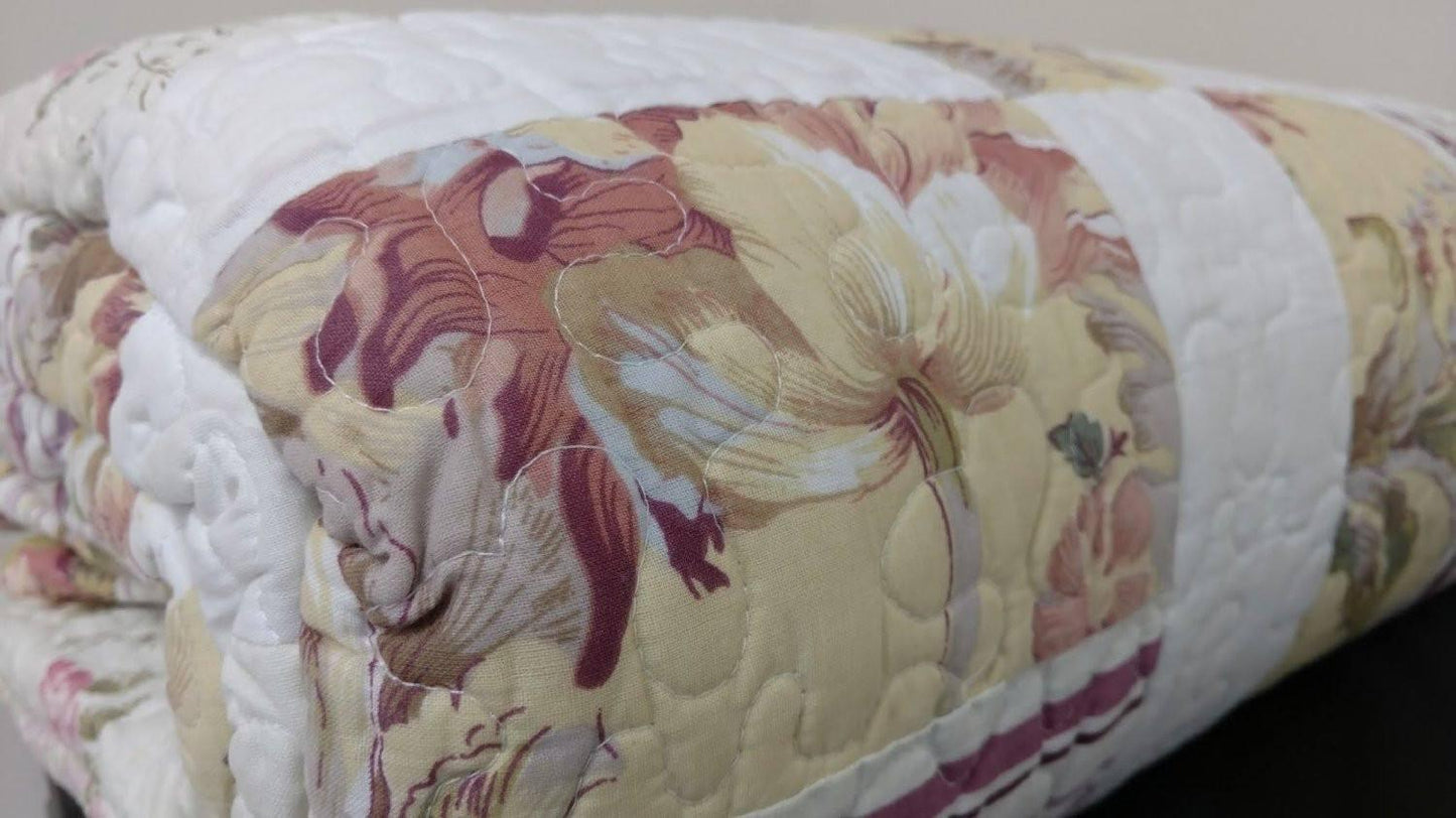 DaDa Bedding Cottage Floral Blossoming Patchwork Quilted Coverlet Bedspread Set (DXJ103112)-4