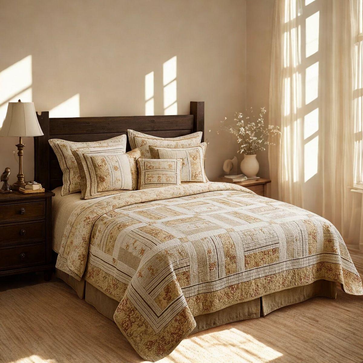 Cottage Patchwork Quilt Set – Cozy Floral Bedding